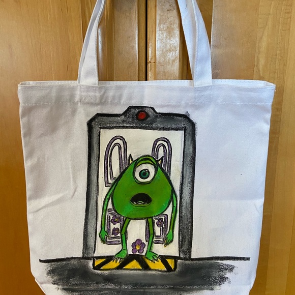 Hand painted Monsters Inc Mike Wazowski Bag - Picture 3 of 4